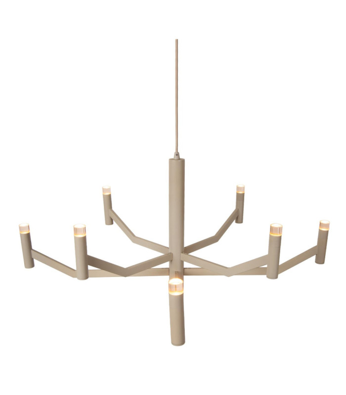 Lucide WELLINGTON - Pendant light - Ø 80 cm - LED Dim. - G9 - 2700K - Taupe - Vibes-3