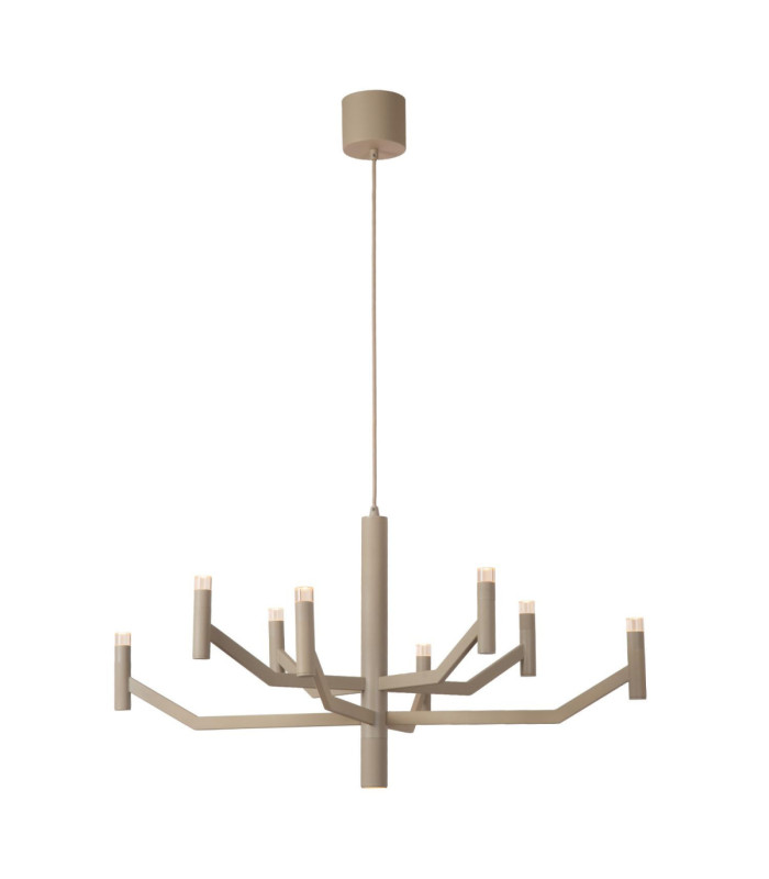 Lucide WELLINGTON - Pendant light - Ø 80 cm - LED Dim. - G9 - 2700K - Taupe - Vibes-6