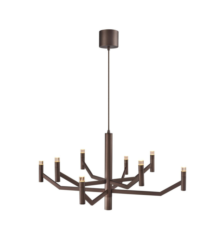 Lucide WELLINGTON - Pendant light - Ø 80 cm - LED Dim. - G9 - 2700K - Coffee - Vibes-1