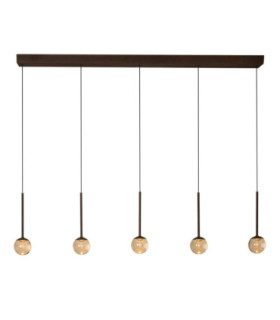 Lucide CALINA - Pendant light - LED Dim. - CCT - 5x8.2W 2200K/3300K - With replaceable LED module - Coffee - Premium-1