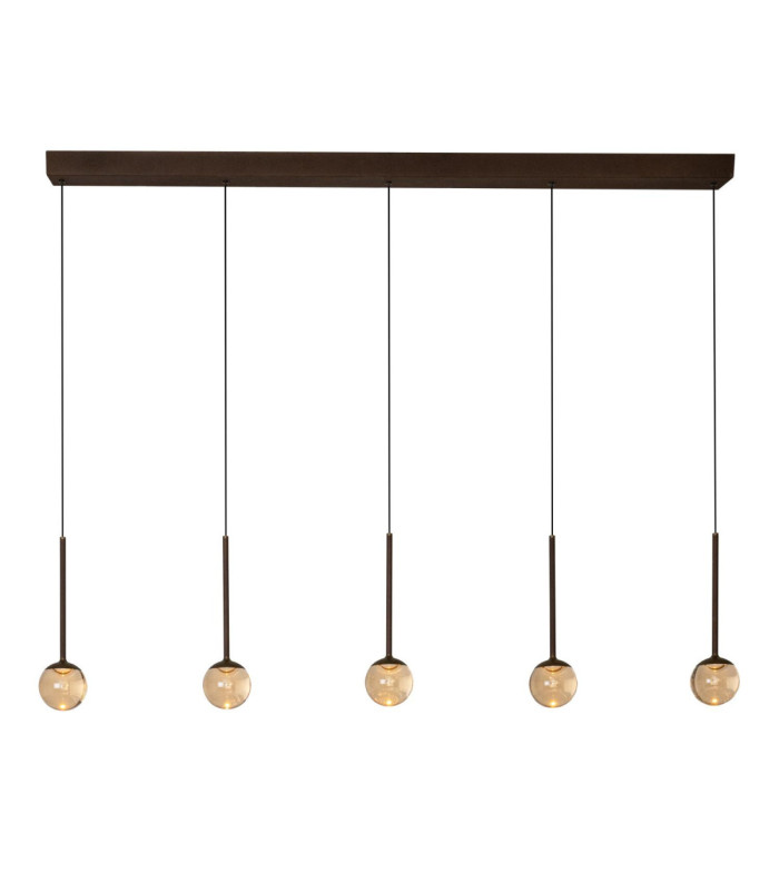 Lucide CALINA - Pendant light - LED Dim. - CCT - 5x8.2W 2200K/3300K - With replaceable LED module - Coffee - Premium-1