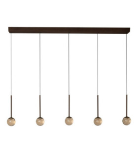 Lucide CALINA - Pendant light - LED Dim. - CCT - 5x8.2W 2200K/3300K - With replaceable LED module - Coffee - Premium-2
