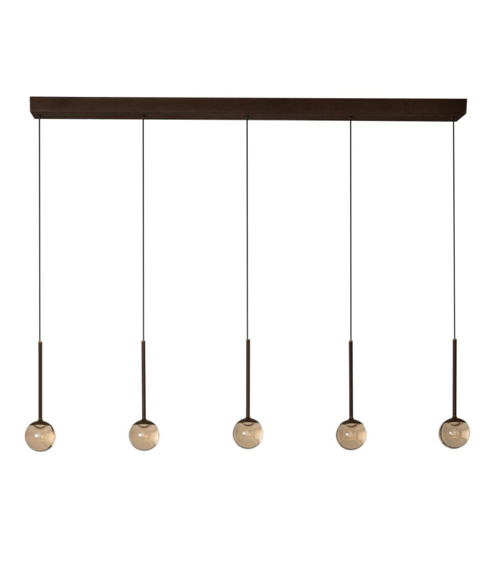 Lucide CALINA - Pendant light - LED Dim. - CCT - 5x8.2W 2200K/3300K - With replaceable LED module - Coffee - Premium-2