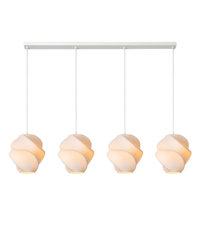 Lucide LA VAGUE - Pendant light - 4xE27 - White - Essential-1