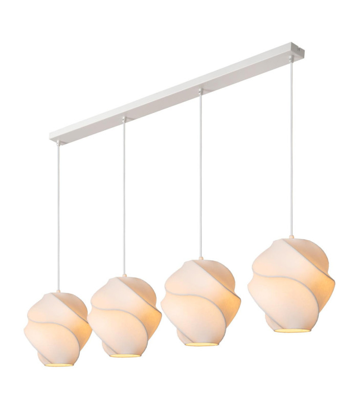 Lucide LA VAGUE - Pendant light - 4xE27 - White - Essential-5