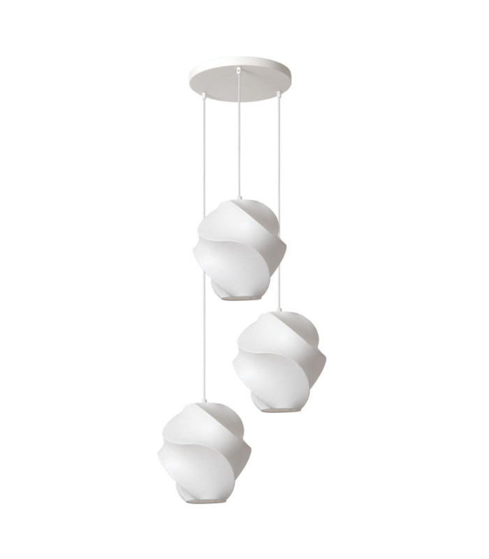 Lucide LA VAGUE - Pendant light - Ø 51 cm - 3xE27 - White - Essential-2