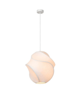 Lucide LA VAGUE - Pendant light - Ø 40 cm - 1xE27 - White - Essential-1