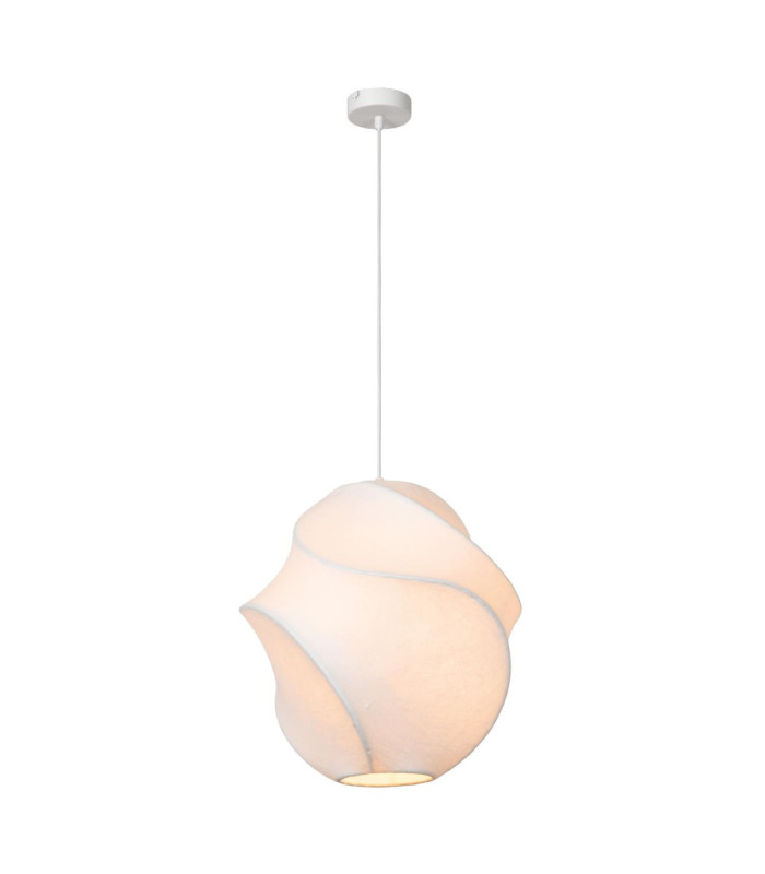 Lucide LA VAGUE - Pendant light - Ø 40 cm - 1xE27 - White - Essential-1