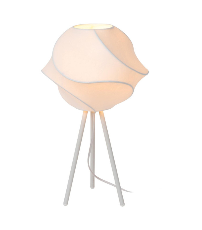 Lucide LA VAGUE - Table lamp - Ø 30 cm - 1xE27 - White - Essential-3