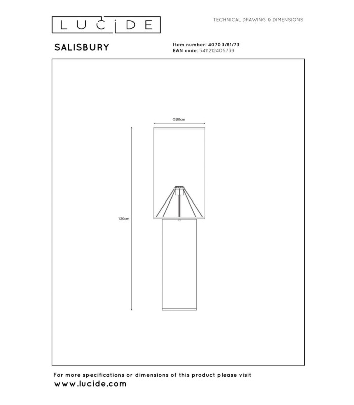 Lucide SALISBURY - Floor lamp - Ø 30 cm - 1xE27 - Natural - Essential-5