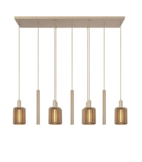 Lucide LAMBRES - Pendant light - 6xE27 - Taupe-1