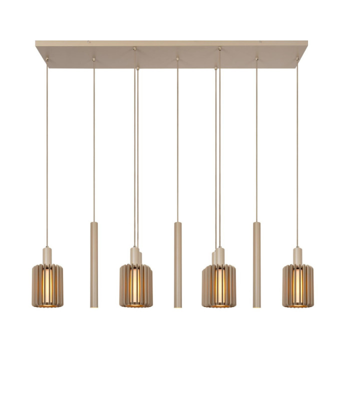 Lucide LAMBRES - Pendant light - 6xE27 - Taupe-1