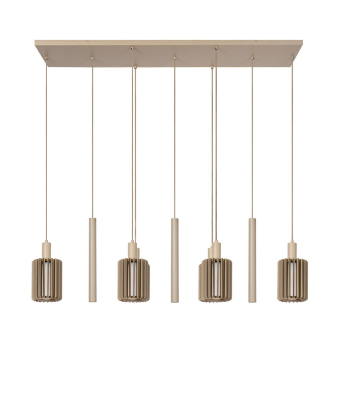 Lucide LAMBRES - Pendant light - 6xE27 - Taupe-2