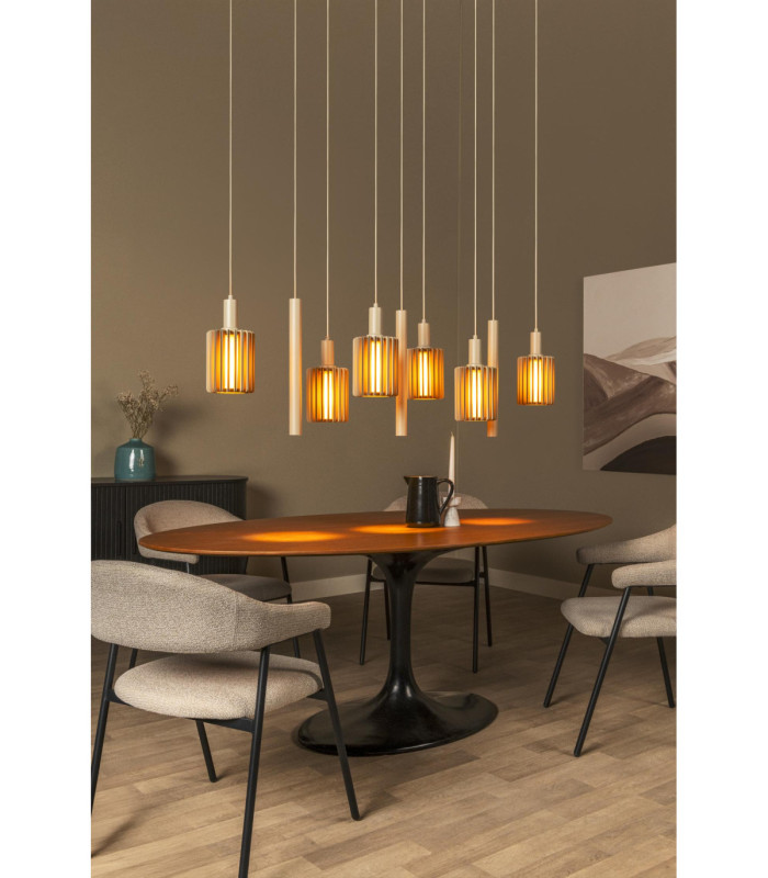 Lucide LAMBRES - Pendant light - 6xE27 - Taupe-4