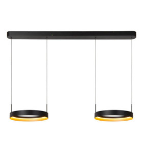 Lucide RADIANT - Pendant light - LED Dim. - CCT - 2x38W 2200K/3000K - Black - Vibes-1