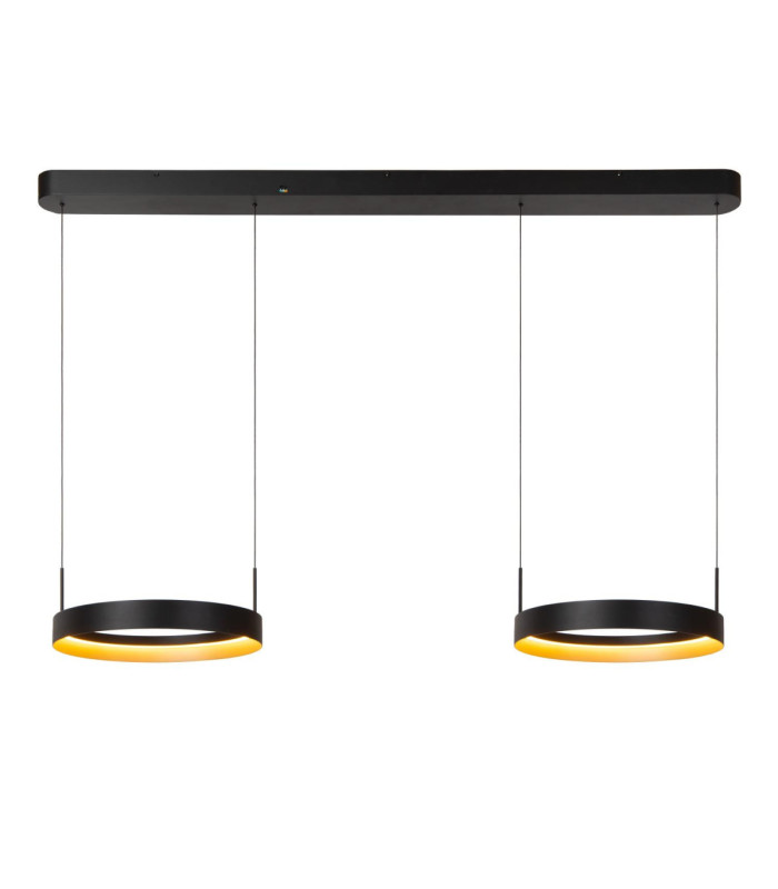 Lucide RADIANT - Pendant light - LED Dim. - CCT - 2x38W 2200K/3000K - Black - Vibes-1