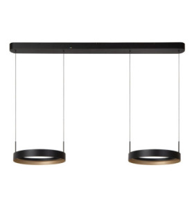 Lucide RADIANT - Pendant light - LED Dim. - CCT - 2x38W 2200K/3000K - Black - Vibes-2