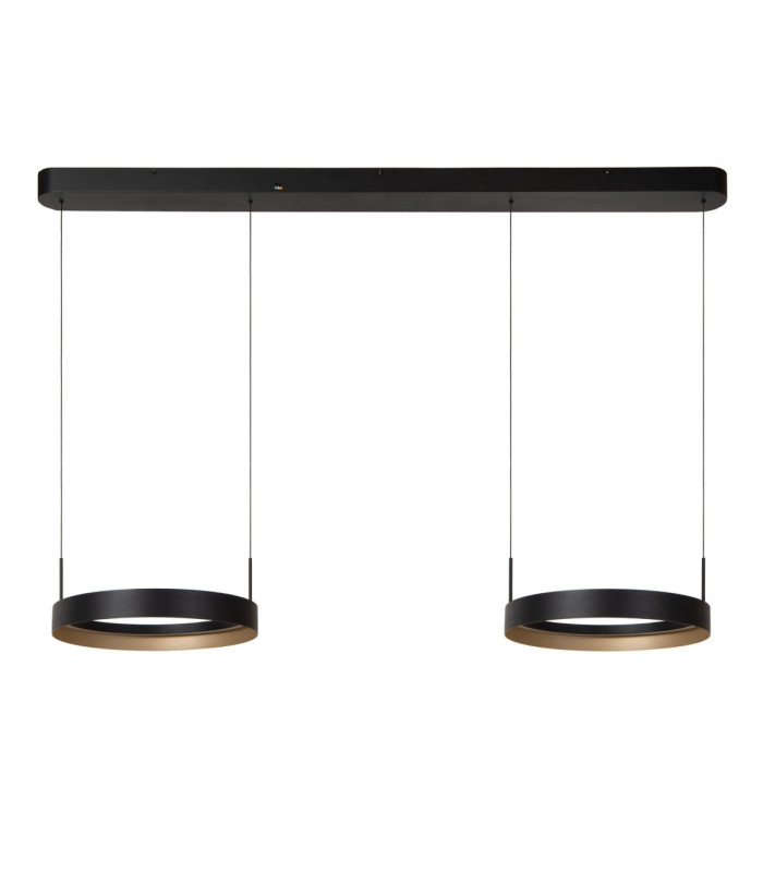Lucide RADIANT - Pendant light - LED Dim. - CCT - 2x38W 2200K/3000K - Black - Vibes-2