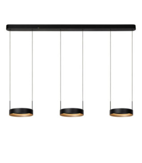 Lucide RADIANT - Pendant light - LED Dim. - CCT - 3x18.6W 2200K/3000K - Black - Vibes-1