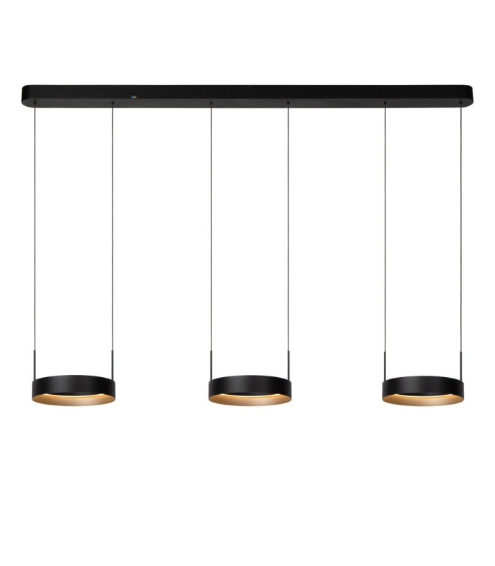 Lucide RADIANT - Pendant light - LED Dim. - CCT - 3x18.6W 2200K/3000K - Black - Vibes-1