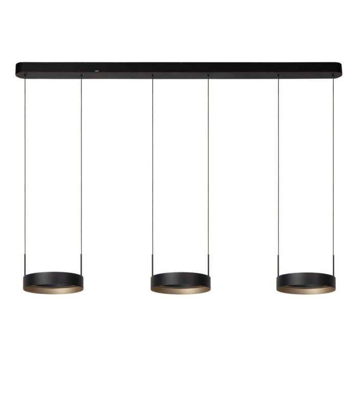 Lucide RADIANT - Pendant light - LED Dim. - CCT - 3x18.6W 2200K/3000K - Black - Vibes-2