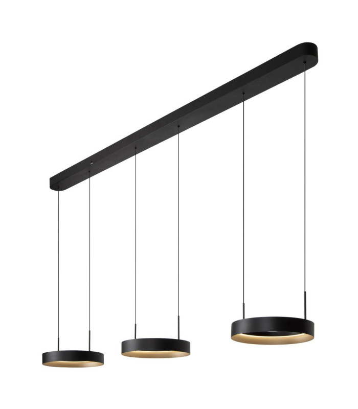 Lucide RADIANT - Pendant light - LED Dim. - CCT - 3x18.6W 2200K/3000K - Black - Vibes-5