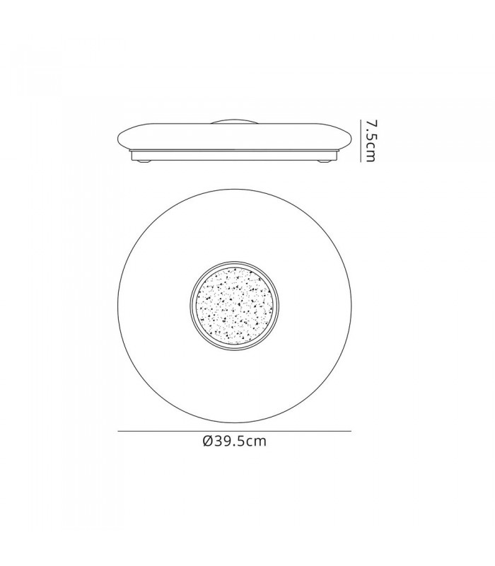 Flush Ceiling, 1 x 24W LED, CCT Switchable 3000, 4000, 6000K, 2032lm, Opal White - 2