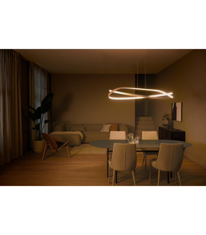 Lucide MENUET - Pendant light - LED Dim. - CCT - 1x58W 2200K/3000K - Taupe - Premium-4