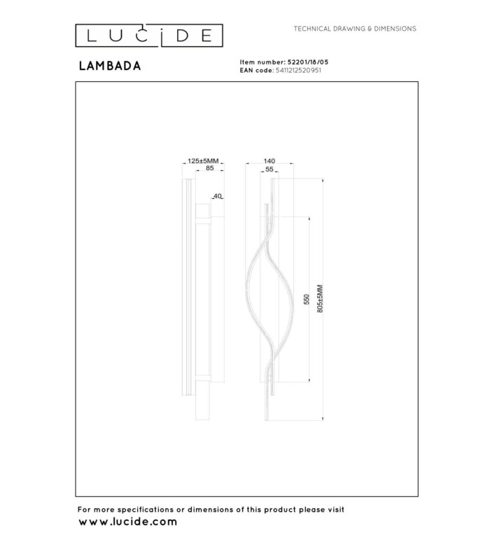 Lucide LAMBADA - Wall light - LED Dim. - 1x20W 2700K - Champagne Color - Premium-11