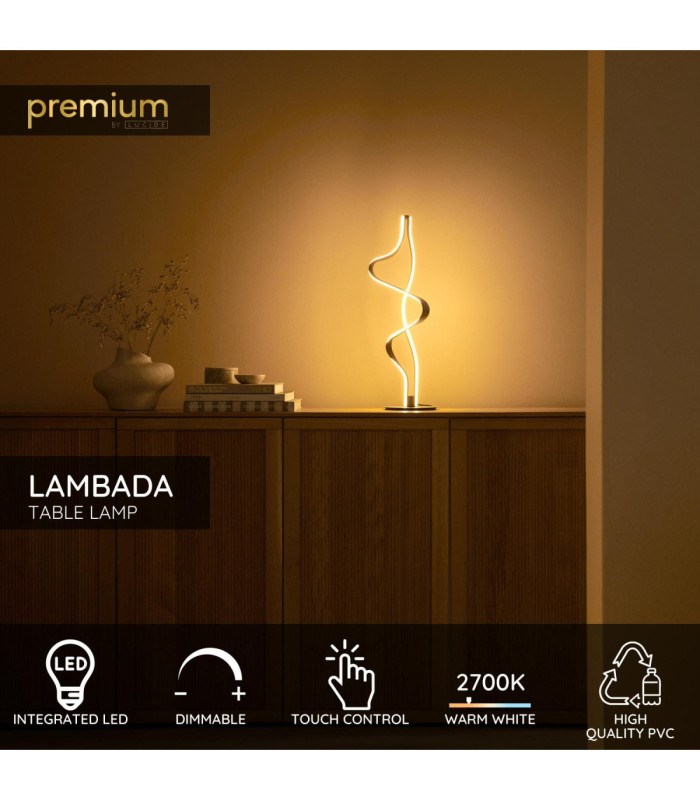 Lucide LAMBADA - Table lamp - LED Dim. - 1x19W 2700K - Champagne Color - Premium-3