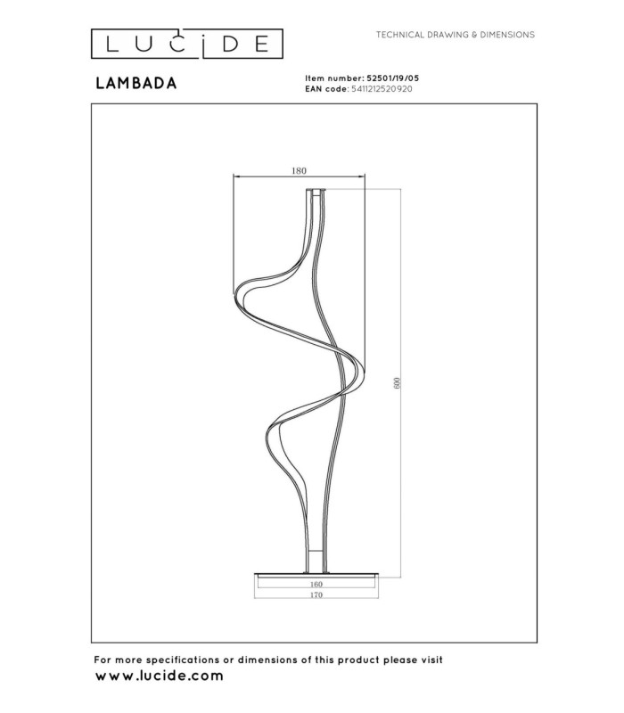 Lucide LAMBADA - Table lamp - LED Dim. - 1x19W 2700K - Champagne Color - Premium-13