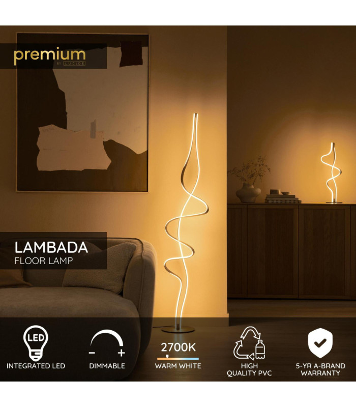 Lucide LAMBADA - Floor lamp - LED Dim. - 1x38W 2700K - Matt Gold / Brass - Premium-3