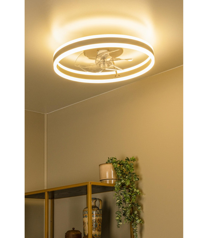 Lucide KARRUSEL - Ceiling fan with light - Ø 50 cm - LED Dim. - CCT - 1x36W 2200K/2700K/3000K - Taupe - Essential-4