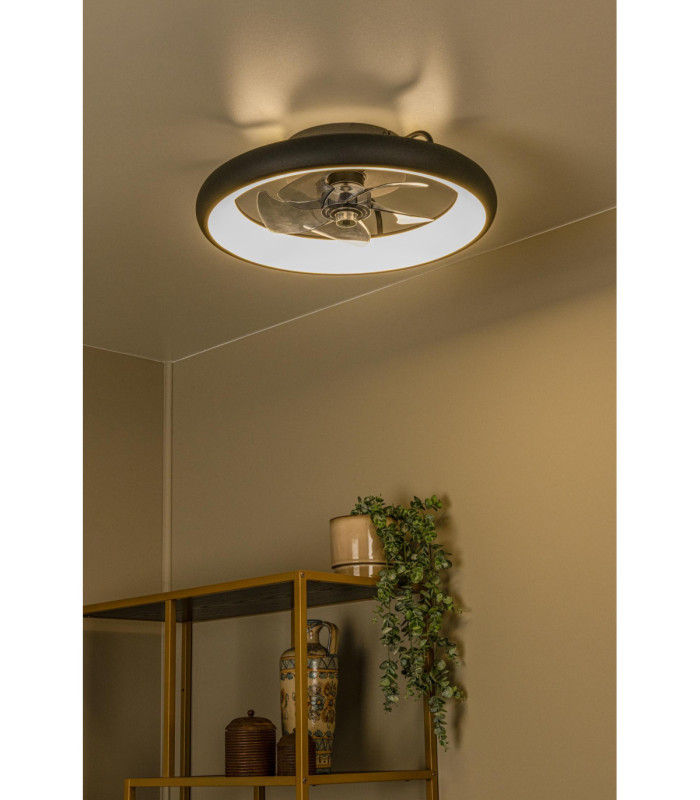Lucide KARRUSEL - Ceiling fan with light - Ø 48 cm - LED Dim. - CCT - 1x36W - 2200K/2700K/3000K - Black - Essential-4
