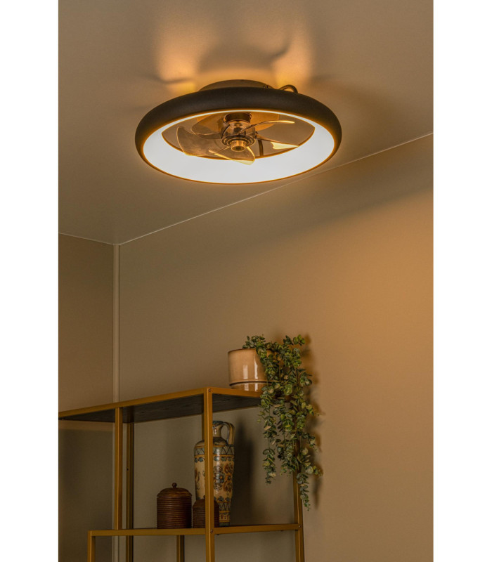 Lucide KARRUSEL - Ceiling fan with light - Ø 48 cm - LED Dim. - CCT - 1x36W - 2200K/2700K/3000K - Black - Essential-5