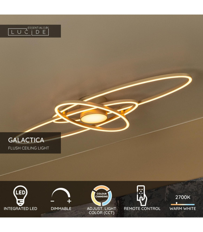 Lucide GALACTICA - Flush ceiling light - LED Dim. - CCT - 1x60W 2700K/4000K - Taupe - Essential-3