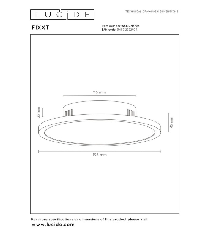 Lucide FIXXT - Ceiling spotlight - Ø 19.8 cm - LED Dim. - CCT - 1x15W 2700K/4000K - Champagne Color - Premium-3