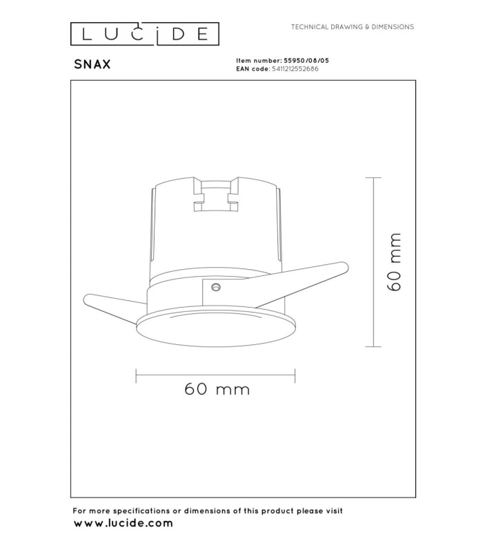 Lucide SNAX - Recessed spotlight - Ø 6 cm - LED Dim. - CCT - 1x8W 2700K/4000K - Champagne Color - Premium-4