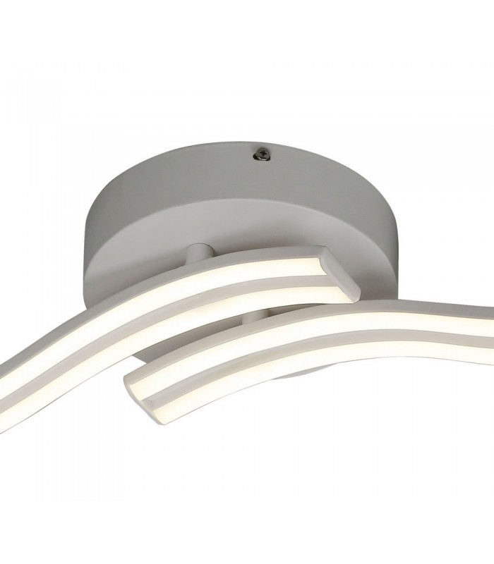 2 Light Semi Flush Ceiling, Wall, 2 x 12W LED, 4000K, 1556lm, White - 3