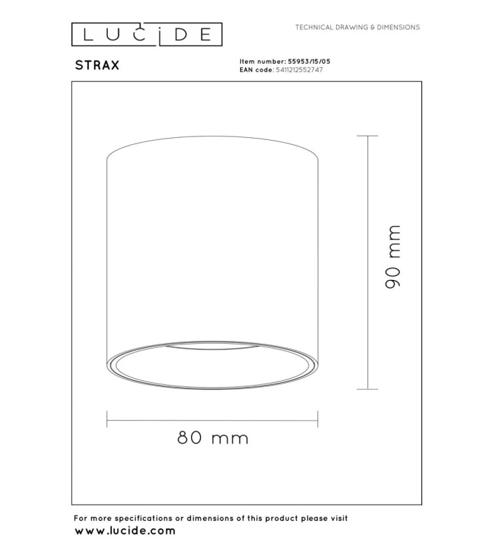 Lucide STRAXX - Ceiling spotlight - Ø 8 cm - LED Dim. - CCT - 1x15W 2700K/4000K - Champagne Color - Premium-5