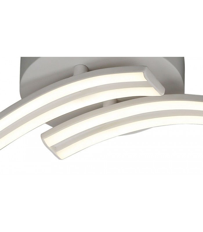 2 Light Semi Flush Ceiling, Wall, 2 x 12W LED, 4000K, 1556lm, White - 5
