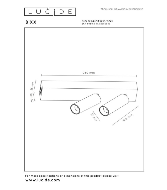 Lucide BIXX - Ceiling spotlight - LED Dim. - CCT - 2x8W 2700K/4000K - Champagne Color - Premium-4