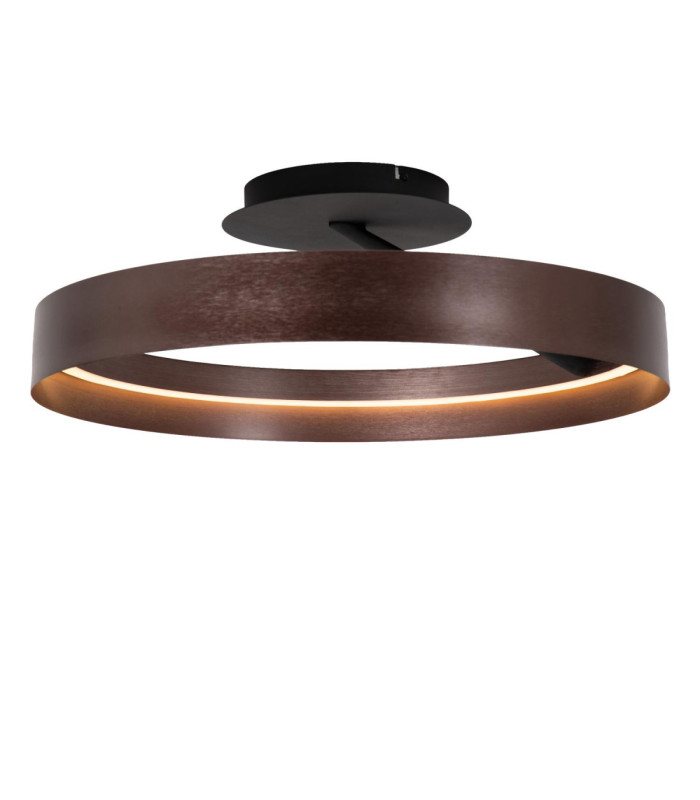 Lucide LEONARD - Flush ceiling light - Ø 54.5 cm- LED 3 StepDim - CCT - 1x35W 2200K/3000K - Coffee - Vibes-1