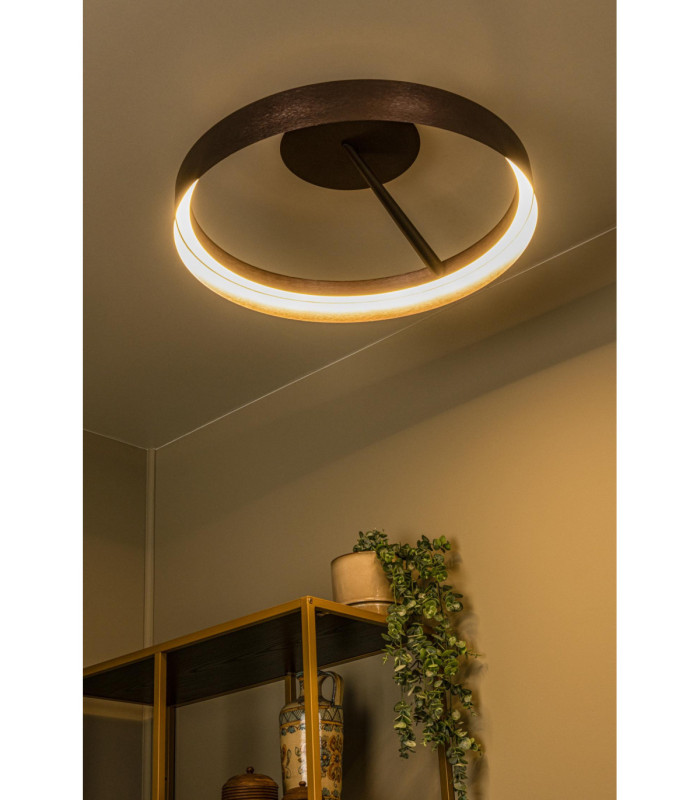 Lucide LEONARD - Flush ceiling light - Ø 54.5 cm- LED 3 StepDim - CCT - 1x35W 2200K/3000K - Coffee - Vibes-5