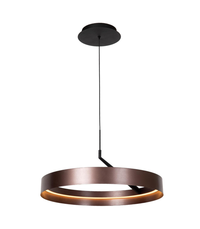 Lucide LEONARD - Pendant light - Ø 54.5 cm- LED 3 StepDim - CCT - 1x36W 2200K/3000K - Coffee - Vibes-1
