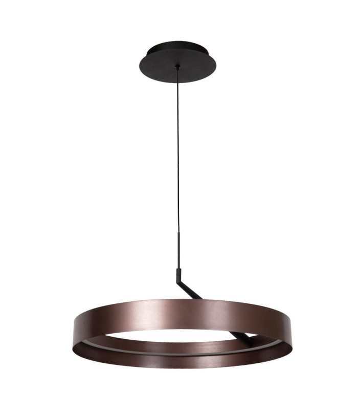 Lucide LEONARD - Pendant light - Ø 54.5 cm- LED 3 StepDim - CCT - 1x36W 2200K/3000K - Coffee - Vibes-2