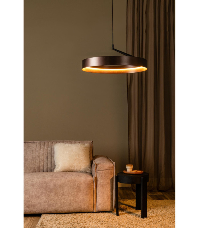 Lucide LEONARD - Pendant light - Ø 54.5 cm- LED 3 StepDim - CCT - 1x36W 2200K/3000K - Coffee - Vibes-5