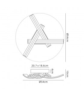 3 Light Semi Flush Ceiling, 3 x 13W LED, 4000K, 2342lm, White - 2