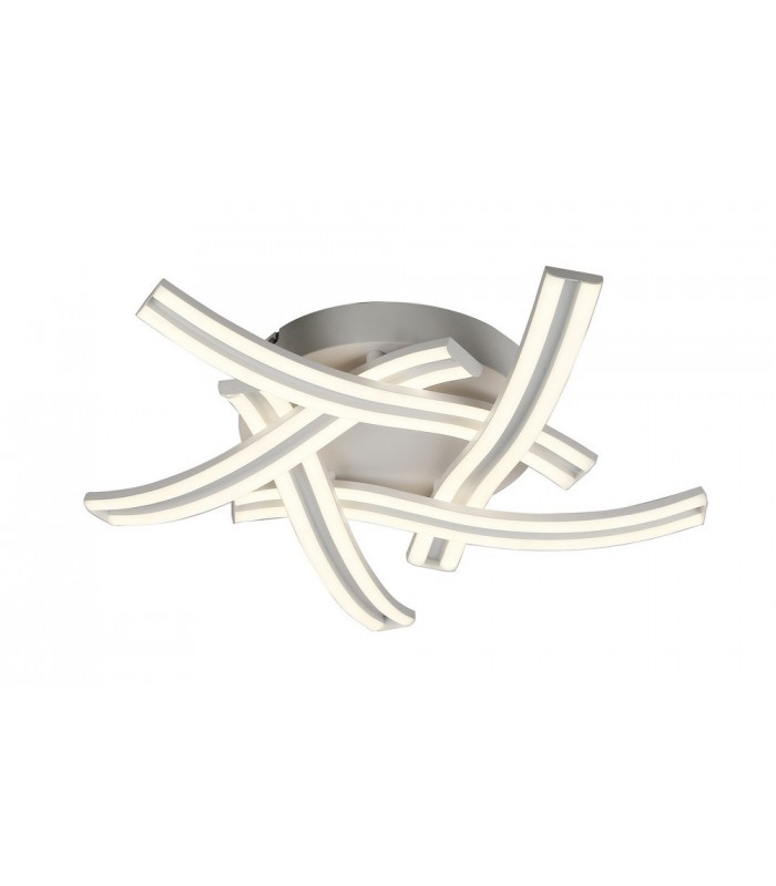 5 Light Semi Flush Ceiling, 5 x 12W LED, 4000K, 3792lm, White - 1