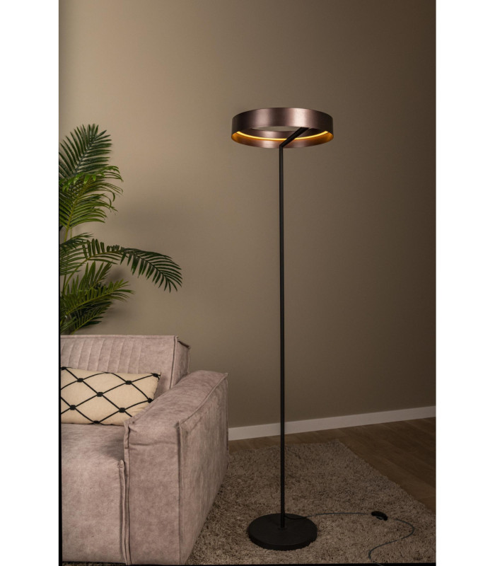 Lucide LEONARD - Floor lamp - Ø 40 cm - LED - CCT - 1x24W 2200K/3000K - Coffee - Vibes-4